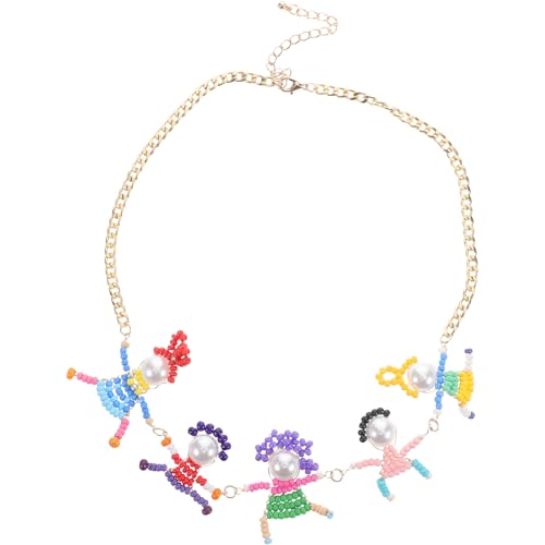 VICASKY Cartoon Halskette für Mädchen Bunte Handgefertigte Perlenkette mit Kreativem Anhänger Verspielter Schmuck für Teenager Prinzessinnen Design Modisch Lässig für Festliche Anlässe von VICASKY