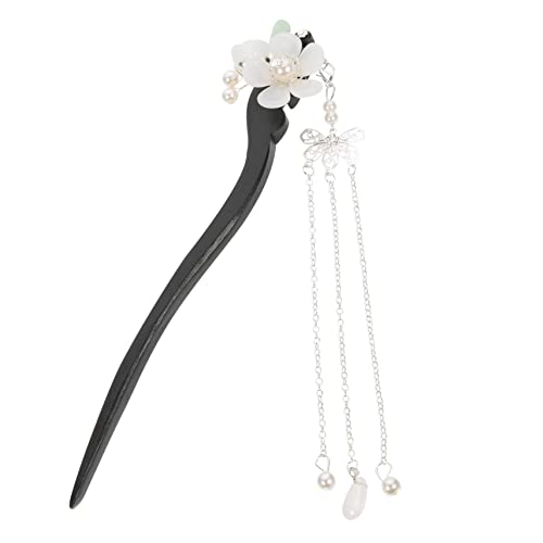 VICASKY Chinesisches Haarstäbchen Vintage Holz Haarnadel Mit Blumenquaste Für Frauen Haarknotenhalter Japanische Haaraccessoires Langer Haarstab von VICASKY