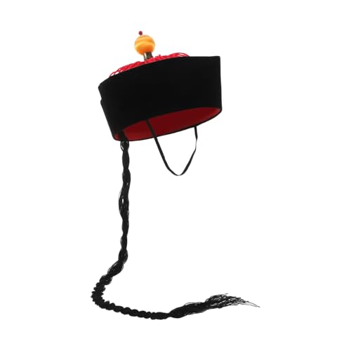 VICASKY Chinesischer Asiatischer Kaiserhut Alter Chinesischer Königlicher Mandarinenhut Zöpfe Pferdeschwanz Goldene Drachenkappe Halloween Cosplay Chinesischer Opernhut Für Damen Und von VICASKY