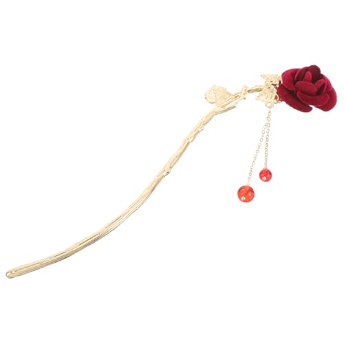 VICASKY Chinesischer Haarschmuck Rosen Haarstab Retro Stil Eleganter Haarnadel Steckstab für Hanfu Hochzeiten Abendkleider Damen Accessoire von VICASKY