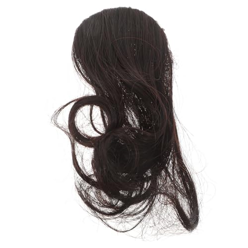 VICASKY Clip Curly Fake Fringe Haarverlängerung Haarteil Für Damen Mädchen Dunkelbraun Unsichtbar Sicher Tragbar von VICASKY