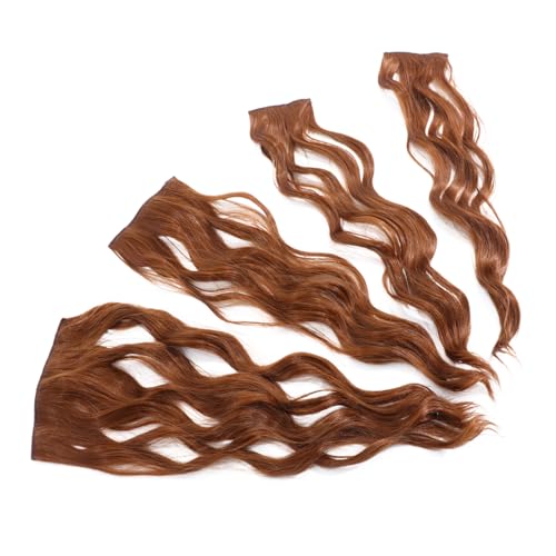VICASKY Clip in Haarverlängerungen Aus Echtem Echthaar Gewelltes Und Lockiges Haarteil Für Damen Frisur Zubehör Hochwertige Haar Extensions Einfach Anzubringen von VICASKY