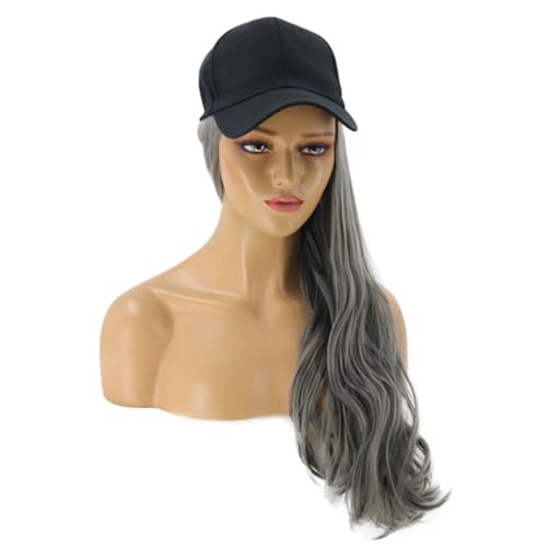VICASKY Damen Einteiler Hut Perücke Lange Lockige Haare Hochtemperaturfaser Modisch Natürlich Aussehendes Haarteil Für Alltag Halloween Karneval Cosplay von VICASKY