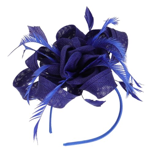 VICASKY Damen Fascinator Haarschmuck aus Retro Mesh Garn Blaues Tea Party Stirnband Vielseitiger Kopfschmuck für Hochzeit Cocktail Kostüm und Festliche Anlässe von VICASKY