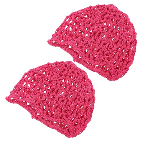 VICASKY 2stücke Haarnetz Mütze Für Frauen Strick-snood Langlebig Und Komfortabel Für Haarschutz Beim Schlafen Rosarot Aus Hochwertigem von VICASKY