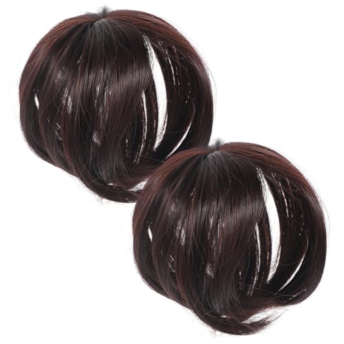 VICASKY 2stücke Haarteil Für Damen Haarteil Zur Abdeckung Von Dünnem Haar Gerade Haarperücke Für Oberkopf Zur Grauhaarabdeckung Bequem Und Einfach Zu Verwenden von VICASKY