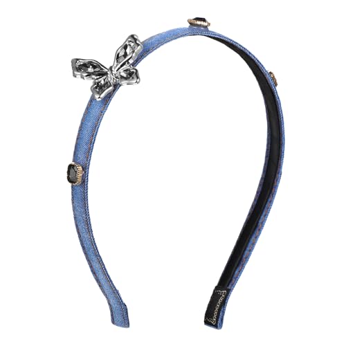 VICASKY Damen-stirnband Mit Schmetterlings- Und Denim-design Modisches Haarband Aus Elastischem Material Für Alltag Und Partys von VICASKY