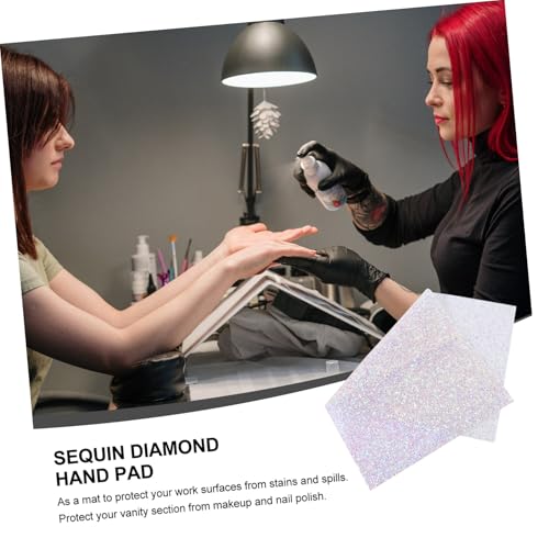 VICASKY Diamond Nail Art Handauflage Transparent Weiß Ab mit Glitzer Maniküre Kissen für Nageldesign Salon Komfortable Handablage Strapazierfähig und Leicht zu Reinigen Nagelkunst VICASKY Diamond Nail Art Handauflage Transparent Weiß Ab mit Glitzer Maniküre Kissen für Nageldesign Salon Komfortable Handablage Strapazierfähig und Leicht zu Reinigen Nagelkunst von VICASKY
