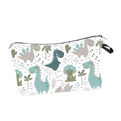 VICASKY Dinosaurier Make Up Tasche Handtasche Polyester Leicht Kompakt Großer Stauraum Reise Kulturbeutel Damen Vielseitig Tragbar für Outdoor Urlaub Business von VICASKY