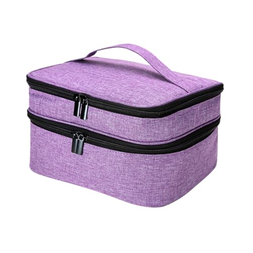 VICASKY Doppellagige Nagellack Aufbewahrungstasche mit Tragegriff Wasserdichtes Strapazierfähiges Material Fächer Organizer für Nagellackflaschen Kompakt und Reisefreundlich mit Sicherem von VICASKY