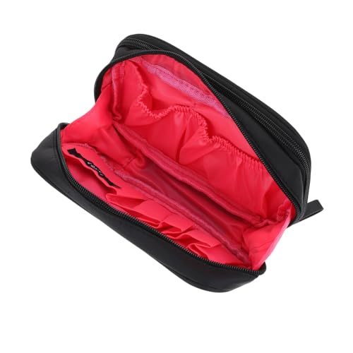 VICASKY Doppellagige Tragbare Kosmetiktasche mit Lipstick Fach Leichter Organizer für Ätherische Ölflaschen und Make Up für Damen Reisen Outdoor und Alltag Rosarote Innenseite von VICASKY