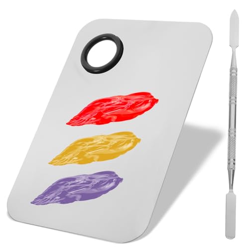 VICASKY Edelstahl Make-up Mischpalette Mit Spatel Kosmetik Mischwerkzeuge Für Foundation Blush Und Lidschatten Einfaches Mischen Und Anpassen Von Farben von VICASKY