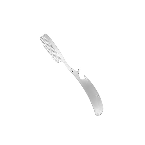 VICASKY Faltbarer Bartkamm Aus Edelstahl Antistatisch Für Männer Mit Glatten Zähnen Leicht Und Tragbar Für Bart Und Schnurrbartpflege von VICASKY