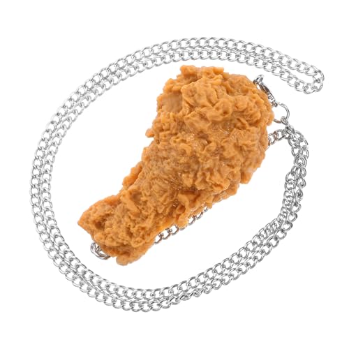 VICASKY Einfallsreiche Hühnerbein Halskette aus Realistisches Kreatives Lebensmittel Modell Einzigartiges Modeaccessoire für Damen Vielseitig Tragbar für Langlebig und Bequem für Täglichen von VICASKY