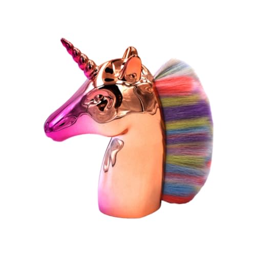 VICASKY Pinsel in Einhornform Professioneller Kosmetikpinsel Für Make-up Puder-rougepinsel Mit Goldenem Griff Bunte Borsten Beutelverpackung Für Frauen Und Mädchen von VICASKY