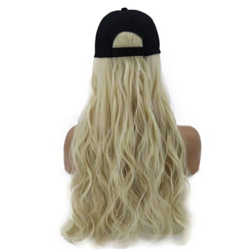VICASKY Einteilige Damen Perücke mit Mütze Lang Lockiges Haar Haarteil Modisch Elegant Hochtemperaturfaser Naturgetreu Für Karneval Halloween Cosplay Festliche Anlässe von VICASKY