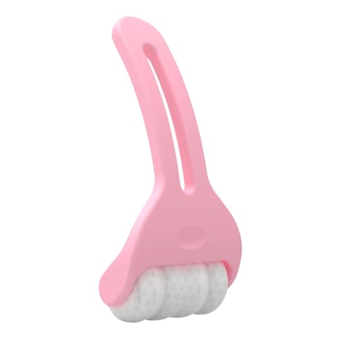VICASKY Eisrolle hautpflege Cooler Gesichtsroller Stirnrolle aus Metall Reise-Eiswalze Gesichtsroller für Männer V-förmiger Gesichtsroller Beauty-Tools Gesichtsroller für Frauen Quarz Rosa von VICASKY
