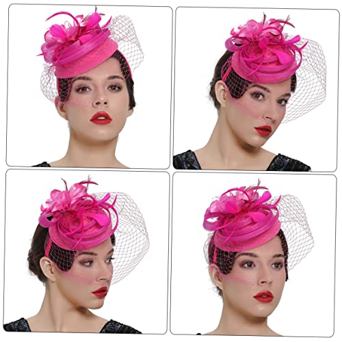 VICASKY Eleganter Fascinator Hut mit Federn und Netz Modischer Haarschmuck für Braut und Damen Vielseitiger Haarclip und Stirnband für Hochzeit Teeparty Bankett und Festliche Anlässe von VICASKY