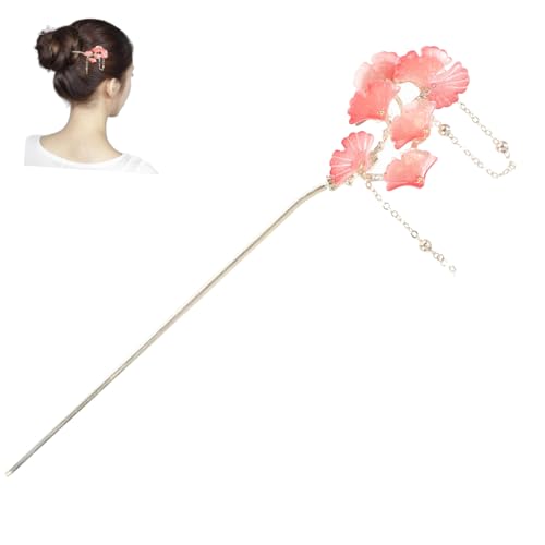 VICASKY Eleganter Tassel Haarschmuck Damen Haarnadel mit Ginkgo Design für Hochzeiten und Partys Minimalistischer Haarstab für Dutt und Dickes Haar Vielseitiges Haar accessoire für von VICASKY