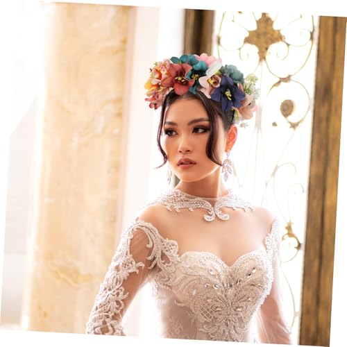 VICASKY Elegantes Künstliches Blumen Stirnband mit Verstellbarem Band Floraler Haarschmuck für Frauen und Mädchen Geeignet für Hochzeiten Partys und Festliche Anlässe von VICASKY
