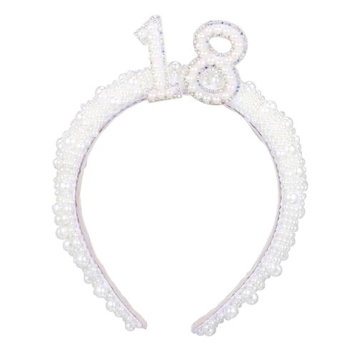 VICASKY Elegantes Perlen-haarband mit Geburtstag Krone Happy Birthday Haarreif für Mädchen und Frauen Weiches Material Vielseitiges Party-accessoire für Geburtstagsfeiern und Besondere von VICASKY
