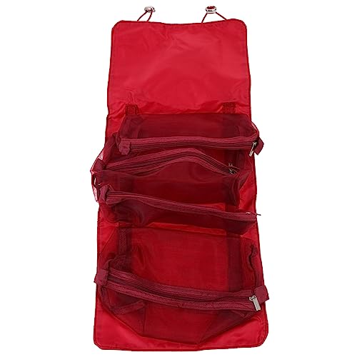 VICASKY Faltbare Kosmetiktasche Reisetasche Für Toilettenartikel Und Make-up Abnehmbar Leicht Und Praktisch Für Damen in Rot Mit Zufälligen Buchstaben von VICASKY