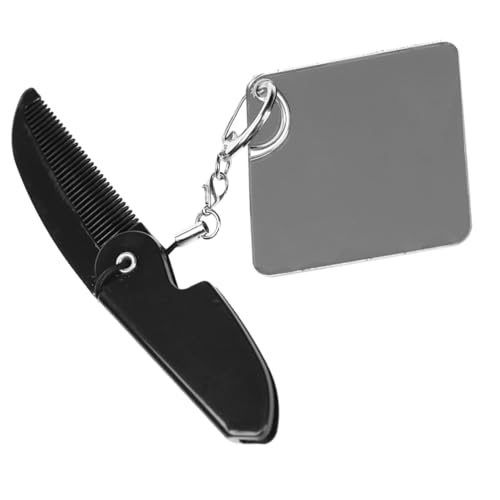 VICASKY Klappkamm Faltbar Für Männer Reise-taschenkamm Mit Schlüsselanhänger Quadratischer Spiegel Feiner Zahnkamm Leicht Tragbar Und Platzsparend von VICASKY