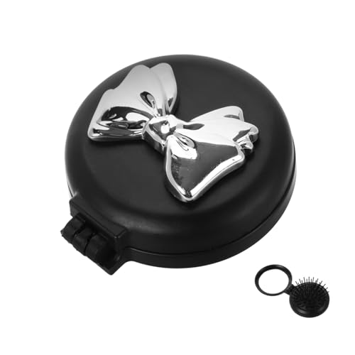 VICASKY Faltbarer Haarkamm mit Spiegel Haarbürste für Damen Luftkissen Haarkamm für Unterwegs für Haartypen Stylisches Design mit Dekorativem Schleifenmotiv von VICASKY