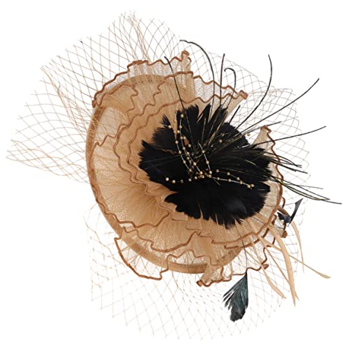 VICASKY Fascinator Stirnband Für Damen Hochzeit Teeparty Kopfschmuck Haar Clip Hut Plume Hut Haarbedeckung Für Clubhochzeit Cocktailparty Karneval von VICASKY