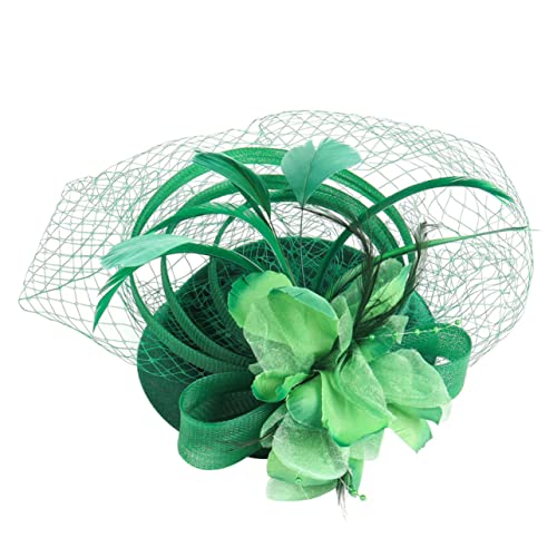VICASKY Faszinator Clip für Abnehmbarer Kopfschmuck mit Federn und Netz Kopfbedeckung für Tea Party und Besondere Anlässe Dunklem von VICASKY