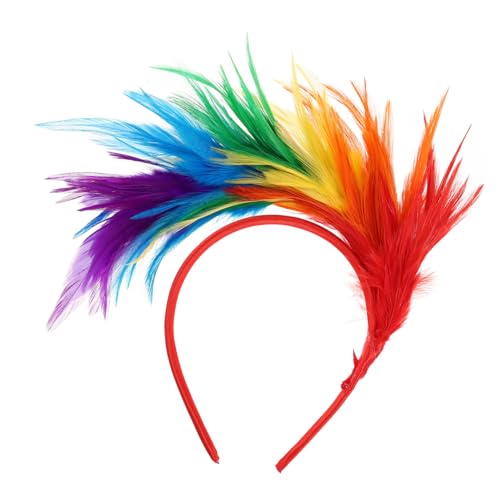 VICASKY Haarband Für Damen -stirnband Leuchtende Federn -kopfschmuck Bunter Party-schmuck Kopfbedeckung Für Damen Accessoire Für Festivitäten Modisches Haar-accessoire Farbenfroher von VICASKY
