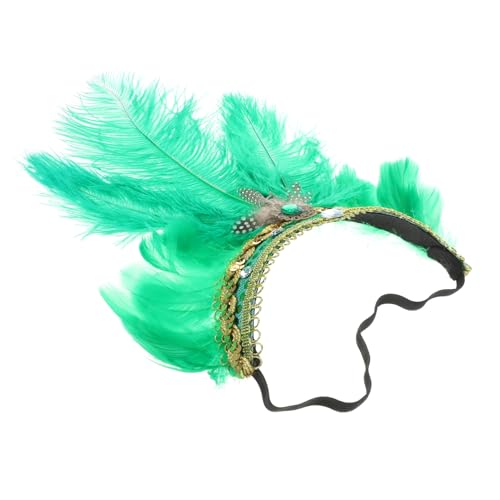 VICASKY Federfascinator Haarreif Damen Leichtes Party Accessoire mit Plumage Dekor Modisch und Langlebig Geeignet für Karneval Hochzeit Cosplay und Bühnenauftritte Einfach zu Tragen Grün von VICASKY