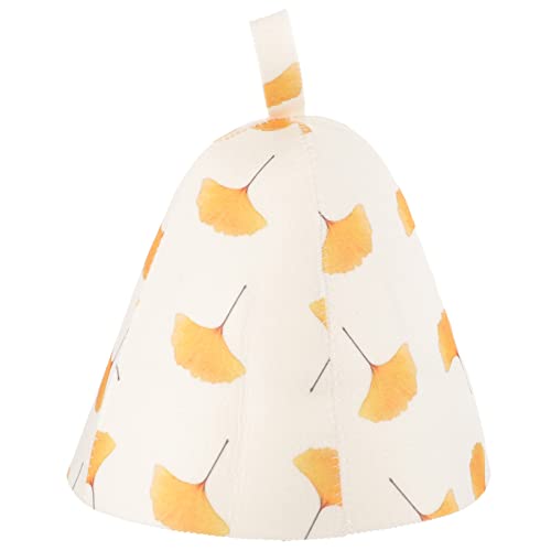 VICASKY Filz Sauna Hut für Männer und Frauen Wasserabsorbierend Modisch mit Ginkgo Muster Leicht und Komfortabel Geeignet für Sauna Dampfbad und Badezimmergebrauch von VICASKY