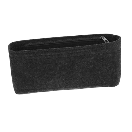 VICASKY Filzeinsatzbeutel Filzbeutel Organizer Einsatz Mit Reißverschluss Kleiner Handtaschen -geldbörse Organizer Tasche Liner Beutel Für Frauen Dunkelgrau von VICASKY