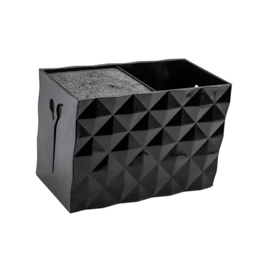 VICASKY Friseurscherenhalter Aufbewahrungsbox Schwarz mit Doppel Schlitz Rutschfester Organizer für Haarschneidewerkzeuge Kämme und Clips Großer Fassungsvermögen für Salon und Zuhause von VICASKY