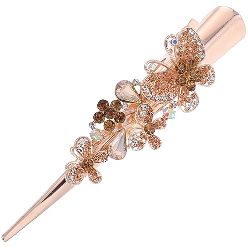 VICASKY Schmetterling Haarclip Strass Damen Haarschmuck Krokodilklemmen Für Dickes Haar Stilvolles Design Für Hochzeiten Und Partys Groß Champagnerfarbe Stabil Und Langlebig von VICASKY