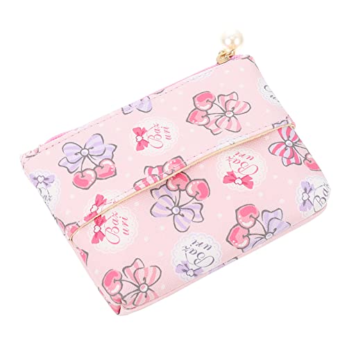 VICASKY Geldbörse Geldbeutel Kosmetische Reisetasche Modepanzer Münzbeutel Mit Reißverschluss Klein Mini Praktischer Münzbeutel Geschmeidige Geldtasche Frische Münztüte Rosa PVC von VICASKY