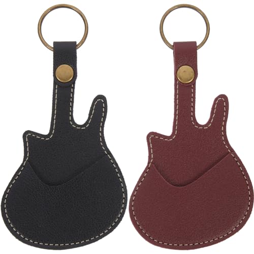 VICASKY Gitarren-Pick-schutztasche 2 Stück Gitarrenförmiger Plektrum-aufbewahrungshalter Leichtgewichtiger Organizer Für Gitarrenteile von VICASKY