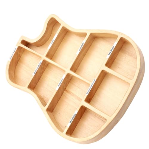 VICASKY Gitarrenplektren-Box Fach-Organizer-Box Aus Holz Gitarrenform Für Plektren Und Gitarrenteile von VICASKY
