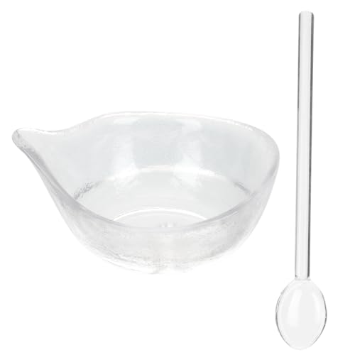 VICASKY Glas mischschale mit Löffel Transparente Dickwandige DIY Gesichtsmaske Schale und Ätherisches Öl Schale Hautfreundlich Geruchlos Leicht zu Reinigen für Zuhause Salon anwendung von VICASKY