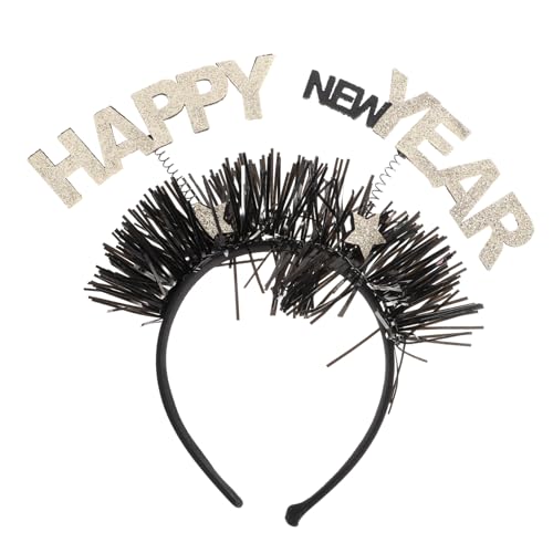 VICASKY Glitzer Haarreif Happy Year Haarschmuck Party Kopfschmuck für Schüler Silvester Jahresdeko Fotorequisiten von VICASKY
