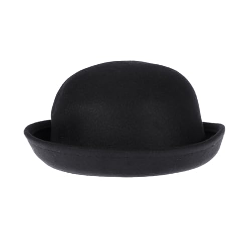 VICASKY Glockenhut Damen 20er Jahre Hut Damen Melonen Melone Wollmütze & Herren - Clown Schwarz-Weiß - Hexen Filz Zylinder - Kürbismütze Pilz - e Herren (Schwarz) von VICASKY
