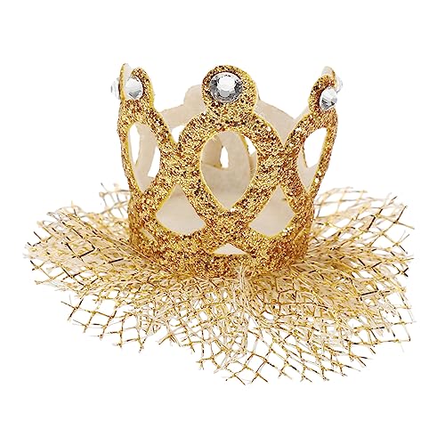 VICASKY Goldene Haarklammer Krone mit Spitze Sicherer Metallclip Niedliches Haar Accessoire für Mädchen Geburtstagsfeier Fotoshooting und Tägliche Verwendung von VICASKY