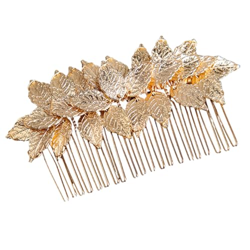 VICASKY Goldener Haarkamm aus Legierung Eleganter Brautschmuck für Hochzeit Vintage Haarschmuck Damen Dekorativer Haaraccessoire für Braut und Festliche Anlässe von VICASKY
