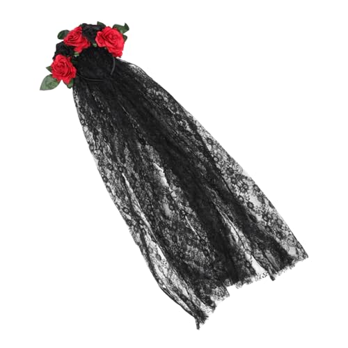 VICASKY Gothic Blumen Haarband Mit Spitzen-schleier Elegante Damenaccessoires Für Halloween Hochzeiten Und Partys Realistische Rosenblüten Kopfschmuck Für Frauen VICASKY Gothic Blumen Haarband Mit Spitzen-schleier Elegante Damenaccessoires Für Halloween Hochzeiten Und Partys Realistische Rosenblüten Kopfschmuck Für Frauen von VICASKY