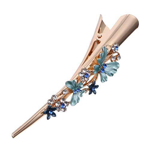 VICASKY Metall Entenschnabel Clip Weibliche Haarspange Haar Clip Mit Blumenmotiv Für Damen Und Mädchen Retro Design Barrette von VICASKY