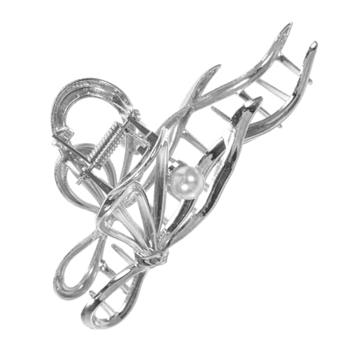 VICASKY Große Silberne Haarklammer Metall Damen Krallenklammer für Dünnes und Dickes Haar Schmerzfreier Butterfly Hair Claw Clip für Alltag Hochzeit Sport und Make up Praktischer von VICASKY