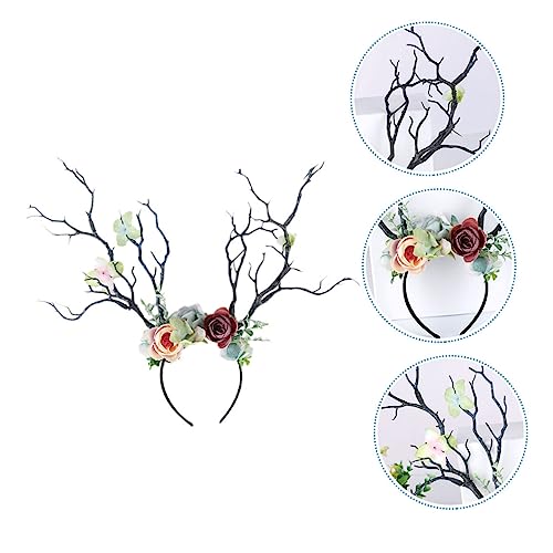 VICASKY Geweihkopfschmuck Elch Haarband Weihnachtsschmuck Stirnband Hirschgeweih Weihnachts Stirnband Kopfbedeckung Für Festivals Winterthema von VICASKY