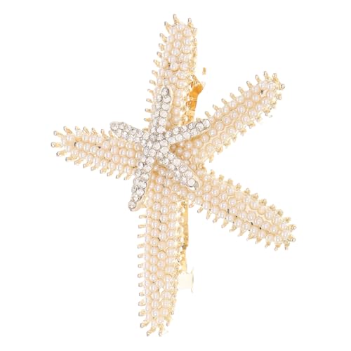 VICASKY Eleganter Haarklammer Mit Meeresthema Seestern Haarspange Mit Perlen Und Strass Für Frauen Und Mädchen Für Strandpartys Und Besondere Anlässe von VICASKY