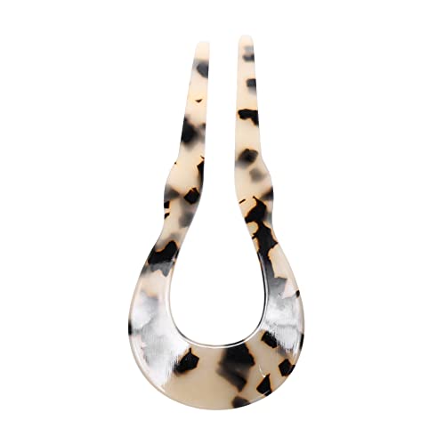 VICASKY Haarnadel Haarschmuck Frauen Haargabel U Form Haar U-förmige Haarstäbchen U-förmige Haargabel Haarknotennadeln U-förmige Stifte Haarstäbe Für Frauen Leopard Acetatfolie von VICASKY